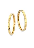 Roberto Coin Symphony Pois Mois Large 18k Yellow Gold Hoop Earrings