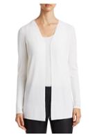 Saks Fifth Avenue Ribbed Wool Open Cardigan