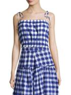 Mds Stripes Cropped Gingham Plaid Cami
