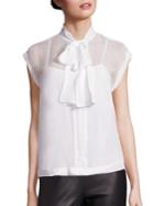 Saks Fifth Avenue Collection Silk Tie-neck Blouse