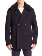 Vince Shearling-collar Peacoat