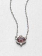 Judith Ripka La Petite Raspberry Crystal & Sterling Silver Pendant Necklace