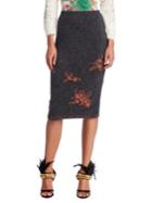 Prada Embellished Knit Pencil Skirt