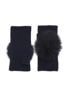 Carolyn Rowan Fox Fur Pom Pom Fingerless Gloves