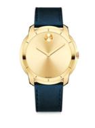 Movado Large Movado Bold Crystal & Stainless Steel Leather-strap Watch