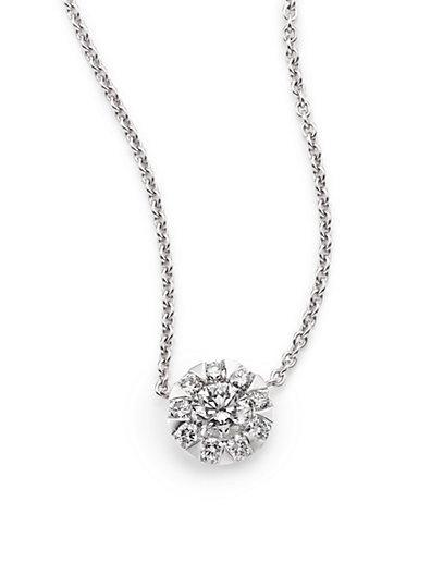 Kwiat Sunburst Diamond & 18k White Gold Pendant Necklace
