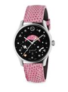Gucci G-timeless Pink Moonphase Lizard Strap Watch
