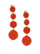 Kenneth Jay Lane Three Matte Ball Clip-on Earrings/coral