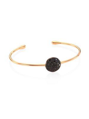 Pomellato Sabbia Black Diamond & 18k Rose Gold Cuff Bracelet