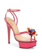 Charlotte Olympia Pomeline Barbie Shoe Mesh & Patent Leather Platform Sandals