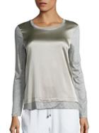 Peserico Silk Front & Jersey Knit Top
