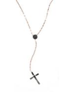 Lana Jewelry Reckless Crossary Black Diamond & 14k Rose Gold Lariat Necklace