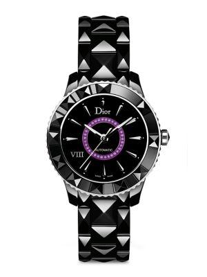 Dior Dior Viii Amethyst & Black Ceramic Automatic Bracelet Watch
