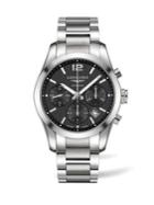 Longines Conquest Classic Stainless Steel Chronograph Bracelet Watch