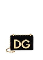 Dolce & Gabbana Velvet Logo Convertible Shoulder Bag
