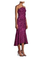 Milly Leopard-print Silk Jacquard Midi Dress