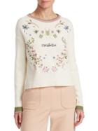 Redvalentino Floral Logo Embroidered Sweater