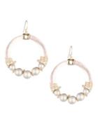 Alexis Bittar 10k Gold Pearl Crystal Hoop Earrings