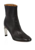 Clergerie Leather Curve Heel Ankle Boots
