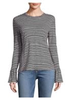 Frame Stripe Bell-sleeve Top