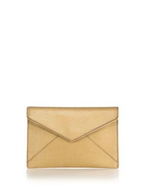 Rebecca Minkoff Leo Metallic Zipper-trimmed Saffiano Leather Envelope Clutch