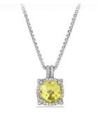David Yurman Chatelaine? Pave Bezel Pendant Necklace With Gemstone And Diamonds