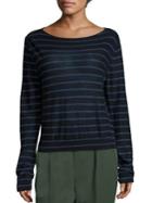 Vince Striped Cashmere Boatneck Sweater