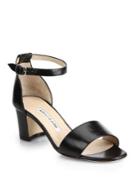Manolo Blahnik Lauratom Leather Ankle-strap Sandals