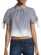 Milly Ombre Striped Tie Sleeve Top