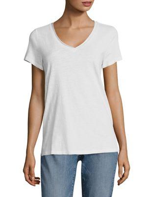 Eileen Fisher Slub Cotton Jersey V-neck Tee