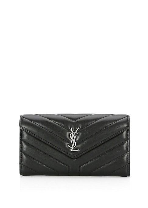 Saint Laurent Compact Quilted Leather Wallet