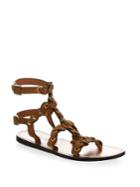 Coach Chain Link Leather Gladiator Sandals