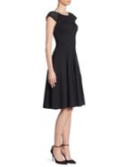 Armani Collezioni Milano Jersey Beaded Shoulder Fit And Flare Dress