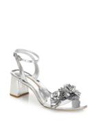 Sophia Webster Lilico Floral-embellished Metallic Leather Block Heel Sandals