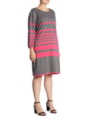 Joan Vass Striped Cotton Dress