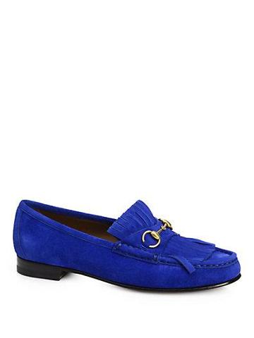 Gucci Suede Tassel-front Loafers