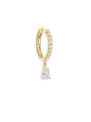 Anita Ko Single 18k Gold & Pear Diamond Huggie Hoop Earring