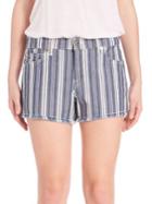 7 For All Mankind Striped Cut-off Shorts