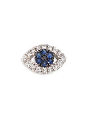 Loquet Evil Eye Diamond & Blue Sapphire Charm