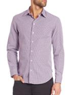 Armani Collezioni Checker Cotton Button-down Shirt