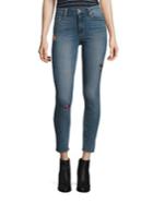 Paige Hoxton Embroidered High-rise Skinny Ankle Jeans
