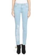 Off-white Five-pocket Bleached Skinny Jeans