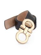 Salvatore Ferragamo Croc-embossed Leather Belt