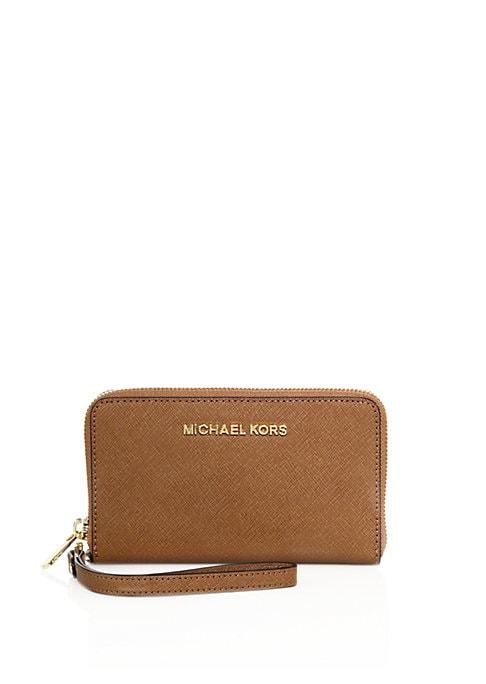 Michael Michael Kors Textured Leather Zip Wristlet