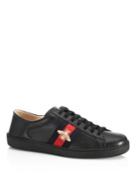 Gucci New Ace Bee Leather Sneakers