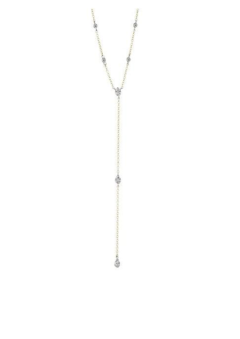 Meira T 14k Yellow & White Gold Diamond Lariat Necklace