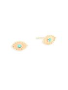 Anzie Dew Drop Turquoise & 14k Yellow Gold Stud Earrings