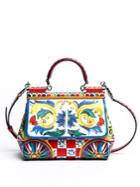 Dolce & Gabbana Small Miss Sicily Printed Leather Tote