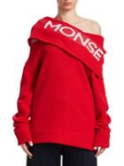 Monse Logo Twist Shawl Sweater