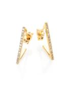 Zoe Chicco Diamond & 14k Yellow Gold Triangle Hoop Earrings